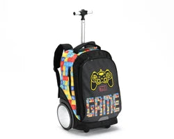 Custom Youth Game Print Trolley Bags Backpack Travel School Student Kids Carry on 18\