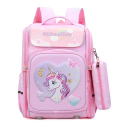 Custom Unicorn Cartoon Elementary School pink Purple Navy Blue rainbow Waterproof Children's Backpack Backpack