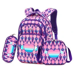 Cusangel 3pcs Set Navy Plane Flight Printing Waterproof Nylon Kids Backpack with Lunch Bag and Pencil Case for Boys School Bags