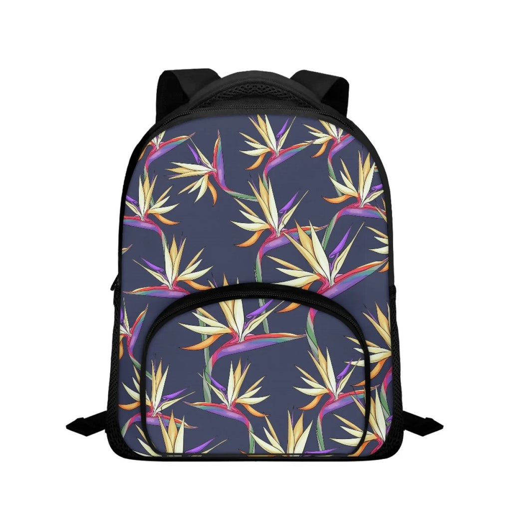 Stylish Elegant Bird Flower Prints High Quality 12 Inch Children's Backpack Print on Demand Custom Waterproof Student Backpack
