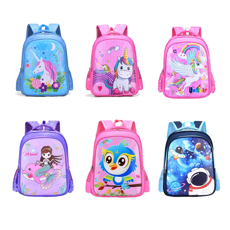 Children School Bags Custom Cute Cartoon Unicorn Printed Kids Girls Boy Anime School Bag Backpacks