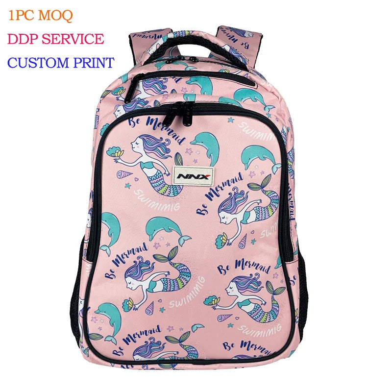 BSCI Factory Custom Big Size Girls School Backpack Unique Design Kids School Low Moq Custom Children Leisure Travel Backpack