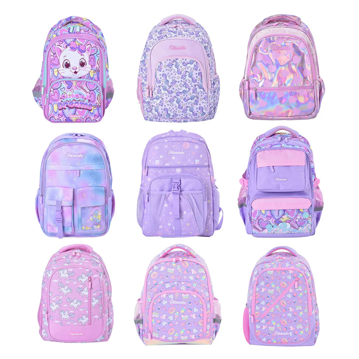 Custom Digital/Silk Screen Printing Kids Casual Book Bag Girl School Student Bagpack Schoolbag Waterproof Backpack School Bags