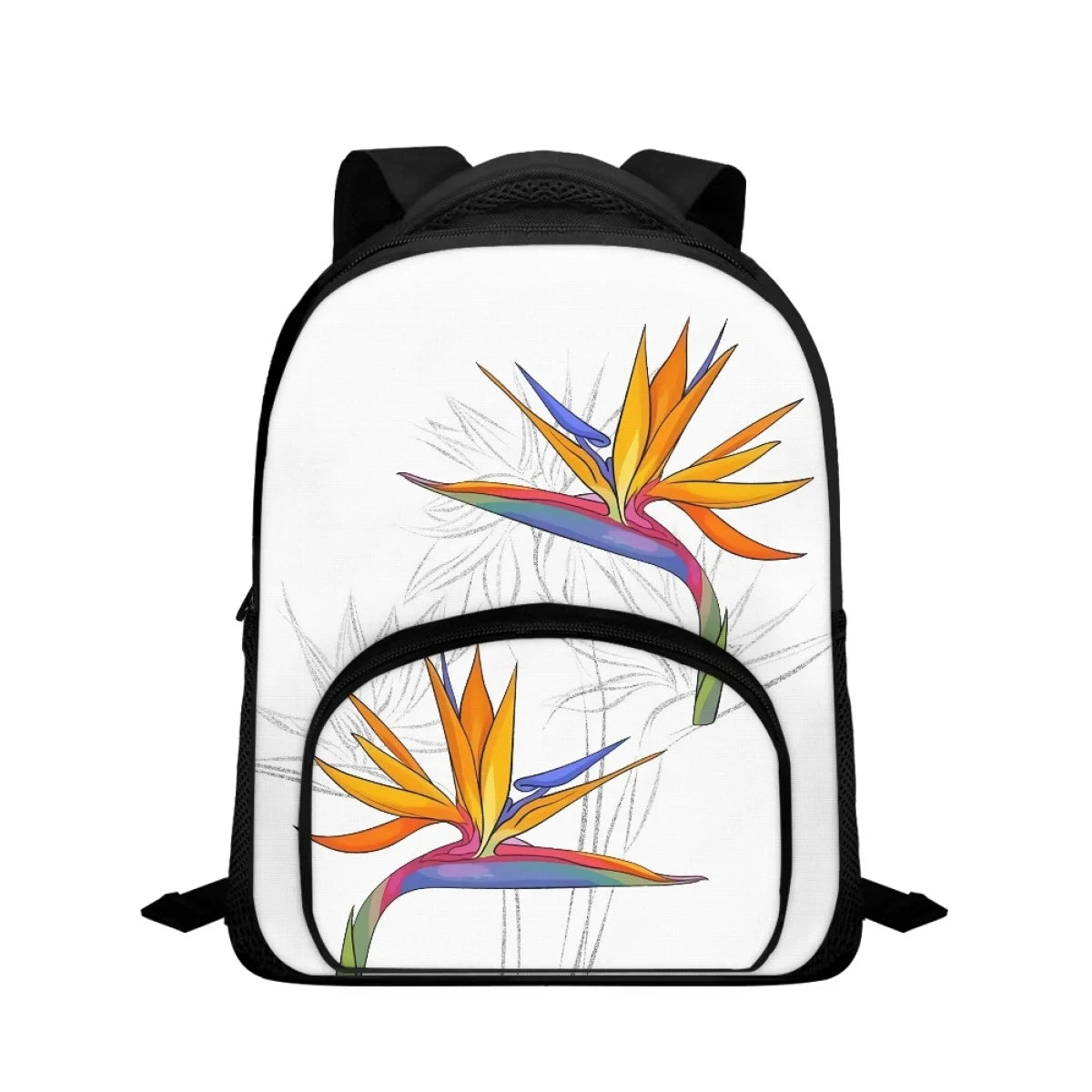 Stylish Elegant Bird Flower Prints High Quality 12 Inch Children's Backpack Print on Demand Custom Waterproof Student Backpack