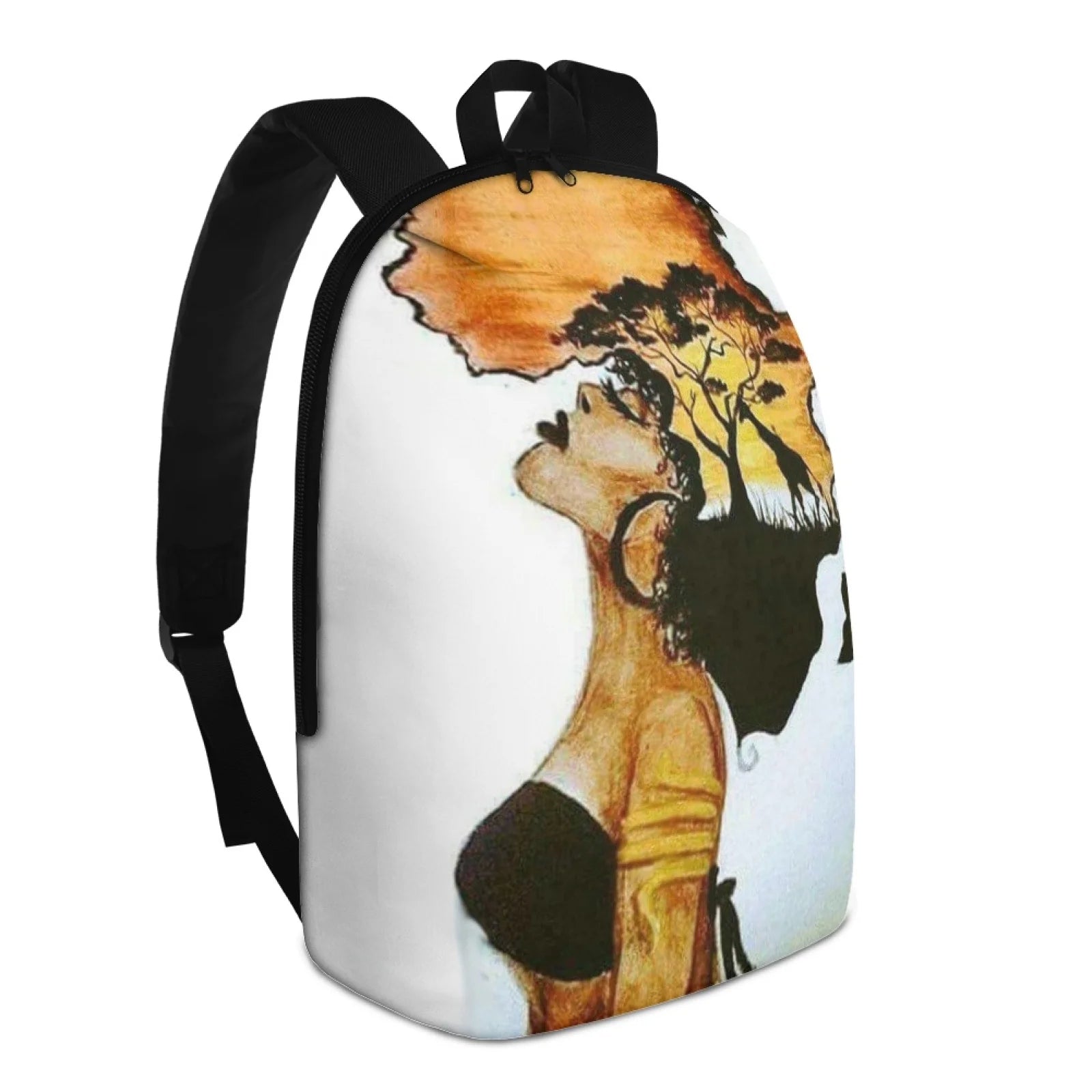 Custom African Girls Print Kids School Bag School Back Pack Fashion College Backpack Metal Zipper Optional Lady Backpack Unisex