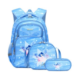 Cusangel 3pcs Set Navy Plane Flight Printing Waterproof Nylon Kids Backpack with Lunch Bag and Pencil Case for Boys School Bags