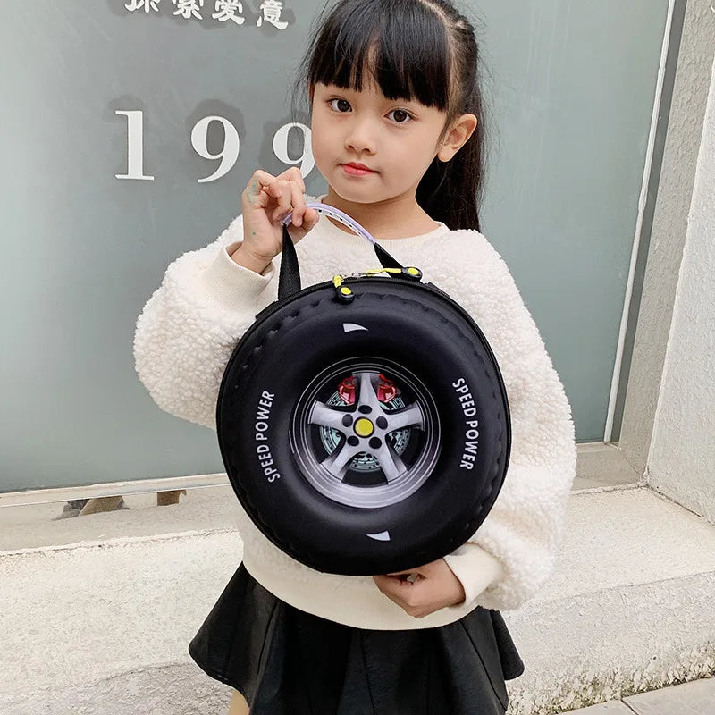 Creative and Personalized Children's Backpack Cartoon Tire Bag 3-5 Years Old Kindergarten Backpack for Boys and Girls Backpack