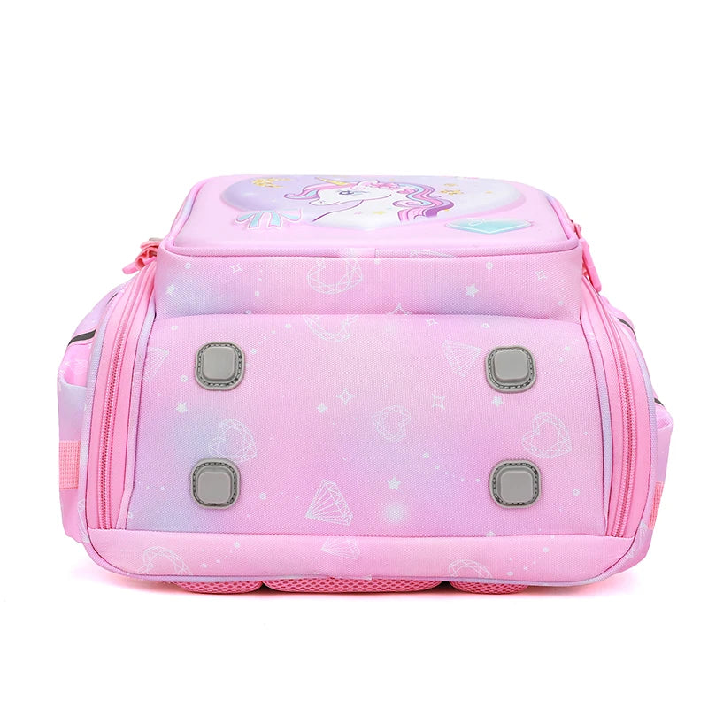 Custom Unicorn Cartoon Elementary School pink Purple Navy Blue rainbow Waterproof Children's Backpack Backpack