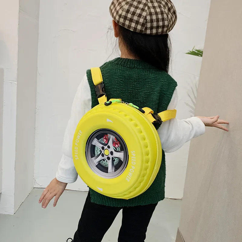 Creative and Personalized Children's Backpack Cartoon Tire Bag 3-5 Years Old Kindergarten Backpack for Boys and Girls Backpack