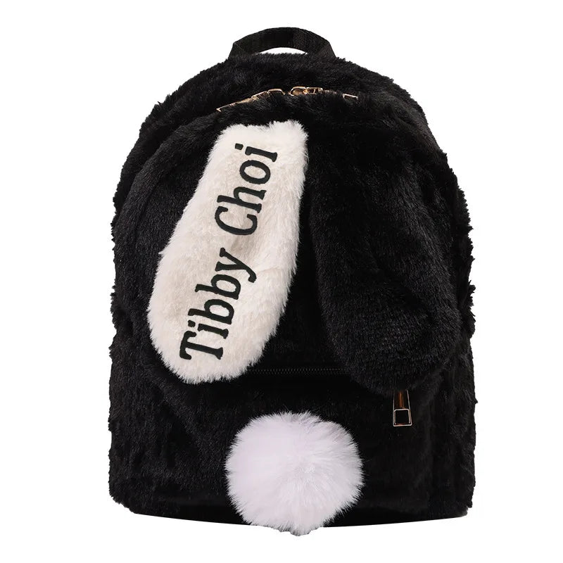 2025 Custom Bag Manufacturer pink Custom logo Children Backpack Embroidery Plush Cute Backpack