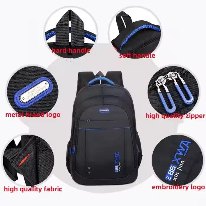 Wholesale Black Oxford Custom Logo Kid School Bags Large Capacity Waterproof School Travel Backpacks Business Laptop Backpacks
