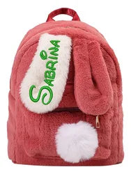 2025 Custom Bag Manufacturer pink Custom logo Children Backpack Embroidery Plush Cute Backpack