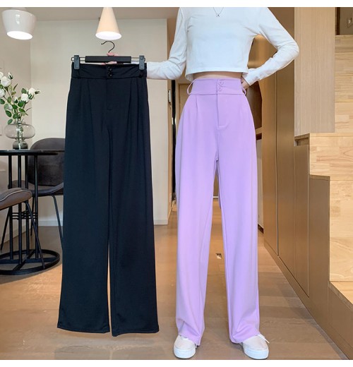 Women's trousers new 2020 new spring and autumn plus size drape high waist wide-leg pants women autumn casual mopping suit pants