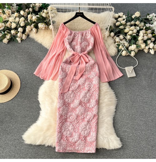 New Women's Clothing Wholesale Fashion Clothing Elegant Ladies Casual Dresses Retro Long Sleeve Dresses Women